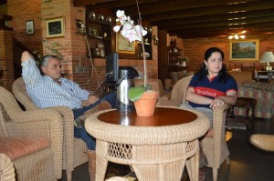 Na estância Nova Aurora com o administrador Eduardo Sastre Cariolato
