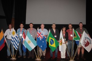 Presidentes das associaões e representantes das delegações participantes do Congresso Mundial Bradford
