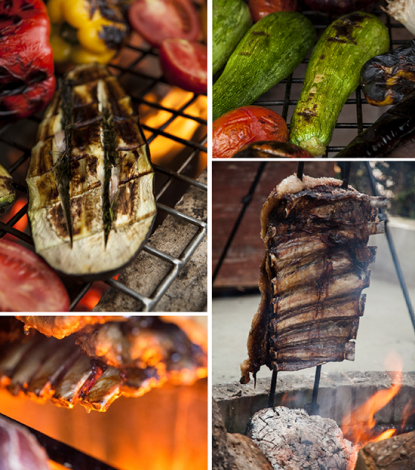 Carnes 100% Certificada Hereford, legumes e frutas lançados ao fogo, neste sábado, em Porto Alegre