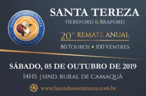 20º Remate Anual Santa Tereza – 05/10